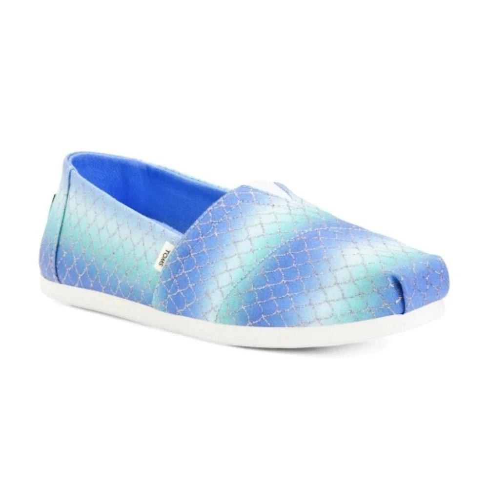 TOMS Multi‎ Iridescent Scales Mermaid Print Womens 6.5 Youth 5.5 NEW